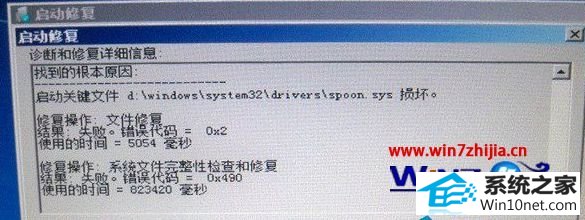 win10ϵͳ޷Զ޸ʾspoon.sysļ𻵵ͼĲ